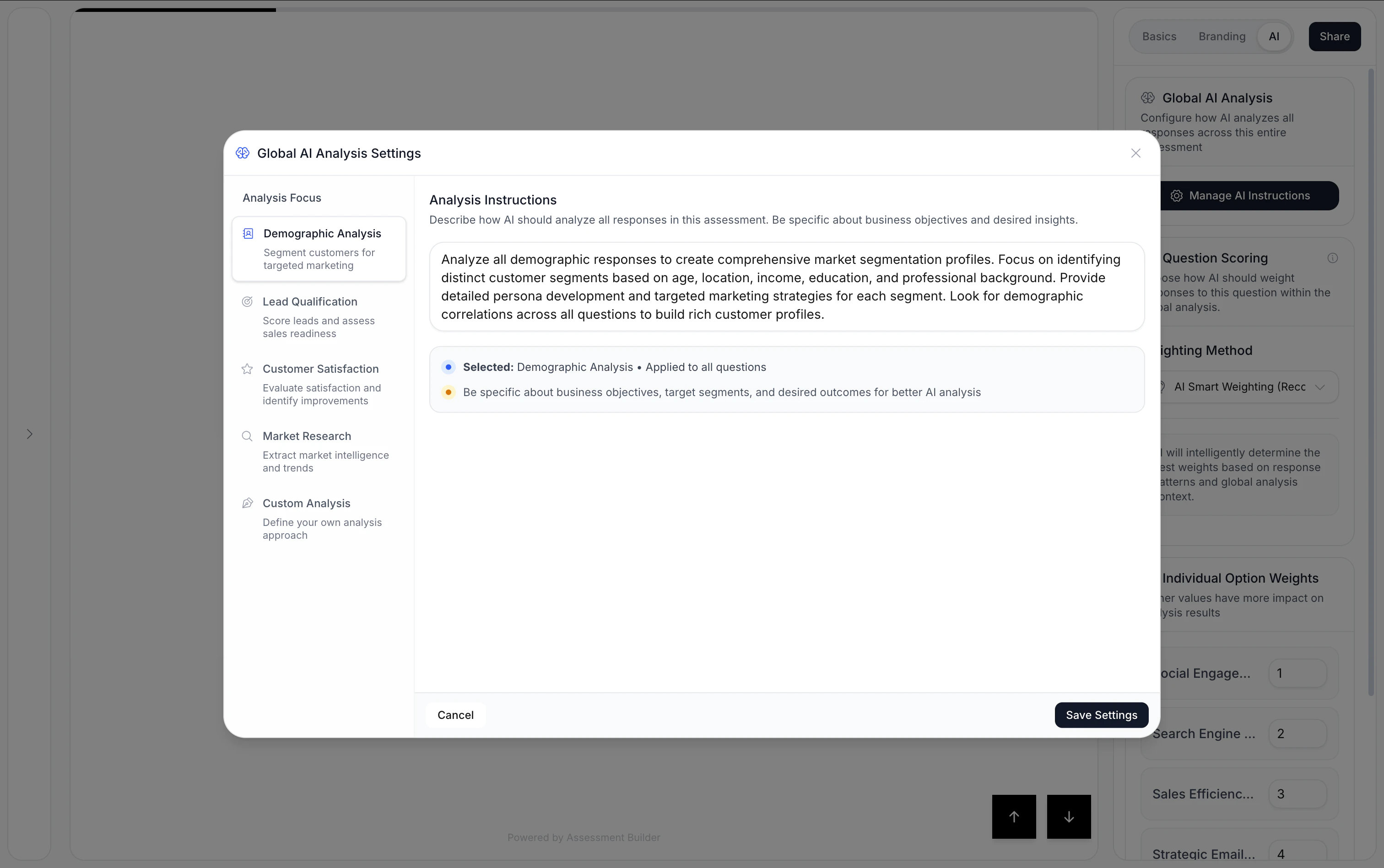 AI Analysis Settings